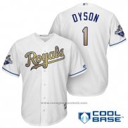 Maglia Baseball Uomo Kansas City Royals Campeones 1 Jarrod Dyson Cool Base Or