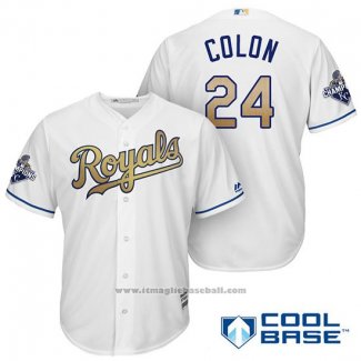 Maglia Baseball Uomo Kansas City Royals Campeones 24 Christian Colon Cool Base Or