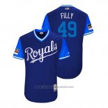 Maglia Baseball Uomo Kansas City Royals Heath Fillmyer 2018 LLWS Players Weekend Filly Blu
