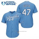 Maglia Baseball Uomo Kansas City Royals Johnny Cueto 47 Powder Blu Alternato Cool Base