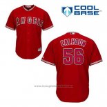 Maglia Baseball Uomo Los Angeles Angels Kole Calhoun 56 Rosso Alternato Cool Base