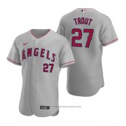 Maglia Baseball Uomo Los Angeles Angels Mike Trout Autentico 2020 Road Grigio