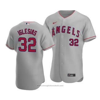 Maglia Baseball Uomo Los Angeles Angels Raisel Iglesias Autentico Road Grigio