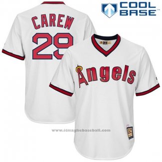 Maglia Baseball Uomo Los Angeles Angels Rod Carew Bianco Cool Base