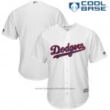 Maglia Baseball Uomo Los Angeles Dodgers 2017 Stelle e Strisce Bianco Cool Base