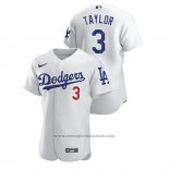 Maglia Baseball Uomo Los Angeles Dodgers Chris Taylor Autentico Bianco