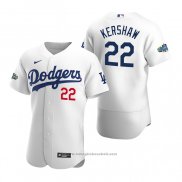 Maglia Baseball Uomo Los Angeles Dodgers Clayton Kershaw Autentico 2020 Primera Bianco