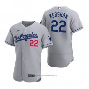 Maglia Baseball Uomo Los Angeles Dodgers Clayton Kershaw Autentico 2020 Road Grigio