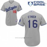 Maglia Baseball Uomo Los Angeles Dodgers Grigio Andre Ethier Cool Base Giocatore