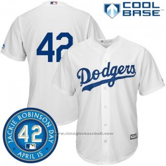 Maglia Baseball Uomo Los Angeles Dodgers Jackie Robinson Cool Base Bianco