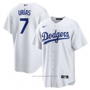 Maglia Baseball Uomo Los Angeles Dodgers Julio Urias Replica Bianco