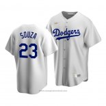 Maglia Baseball Uomo Los Angeles Dodgers Steven Souza Cooperstown Collection Home Bianco