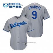 Maglia Baseball Uomo Los Angeles Dodgers Yasmani Grandal 9 Grigio Cool Base