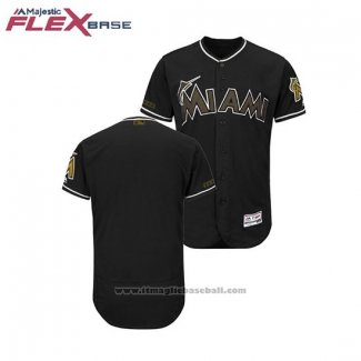 Maglia Baseball Uomo Miami Marlins 2018 Memorial Day Flex Base Nero