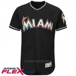 Maglia Baseball Uomo Miami Marlins Blank Nero Flex Base Autentico Collection