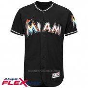 Maglia Baseball Uomo Miami Marlins Blank Nero Flex Base Autentico Collection