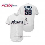 Maglia Baseball Uomo Miami Marlins Dan Straily Flex Base Autentico Collection Home 2019 Bianco
