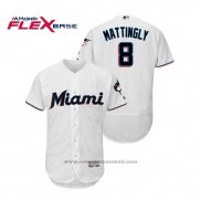 Maglia Baseball Uomo Miami Marlins Don Mattingly Flex Base Autentico Collection Home 2019 Bianco