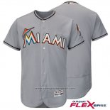 Maglia Baseball Uomo Miami Marlins Grigio Flex Base