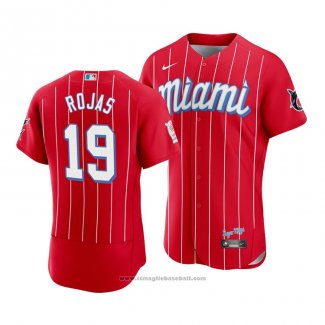 Maglia Baseball Uomo Miami Marlins Miguel Rojas 2021 City Connect Autentico Rosso