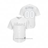 Maglia Baseball Uomo Miami Marlins Personalizzate 2019 Players Weekend Replica Bianco