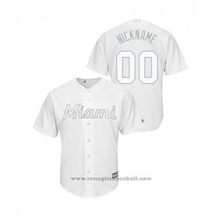 Maglia Baseball Uomo Miami Marlins Personalizzate 2019 Players Weekend Replica Bianco