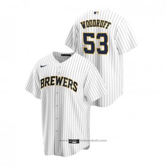 Maglia Baseball Uomo Milwaukee Brewers Brandon Woodruff Replica Alternato Bianco