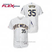 Maglia Baseball Uomo Milwaukee Brewers Brent Suter Autentico Flex Base Bianco Blu