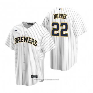 Maglia Baseball Uomo Milwaukee Brewers Daniel Norris White Replica Alternato Blu