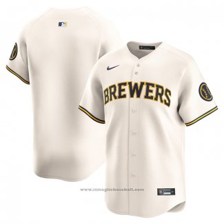 Maglia Baseball Uomo Milwaukee Brewers Home Limited Crema