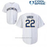 Maglia Baseball Uomo Milwaukee Brewers Matt Garza 22 Bianco Cool Base