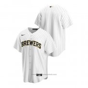 Maglia Baseball Uomo Milwaukee Brewers Replica Alternato Bianco