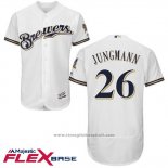 Maglia Baseball Uomo Milwaukee Brewers Taylor Jungmann Bianco Autentico Collection Flex Base Custom