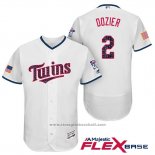 Maglia Baseball Uomo Minnesota Twins 2017 Stelle e Strisce Brian Dozier Bianco Flex Base