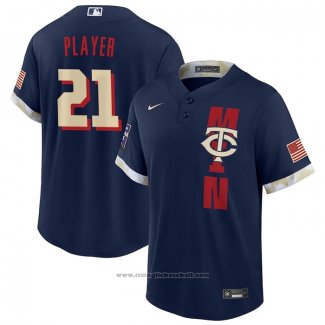 Maglia Baseball Uomo Minnesota Twins Personalizzate 2021 All Star Replica Blu