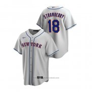 Maglia Baseball Uomo New York Mets Darryl Strawberry Replica Road Grigio