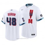 Maglia Baseball Uomo New York Mets Jacob Degrom 2021 All Star Replica Bianco