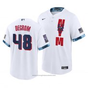 Maglia Baseball Uomo New York Mets Jacob Degrom 2021 All Star Replica Bianco