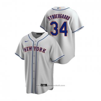 Maglia Baseball Uomo New York Mets Noah Syndergaard Replica Road Grigio