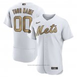 Maglia Baseball Uomo New York Mets Personalizzate 2022 All Star Autentico Bianco