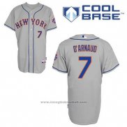 Maglia Baseball Uomo New York Mets Travis D'arnaud 7 Grigio Cool Base