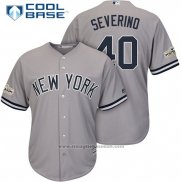 Maglia Baseball Uomo New York Yankees 2017 Postseason Luis Severino Grigio Cool Base