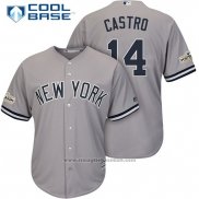 Maglia Baseball Uomo New York Yankees 2017 Postseason Starlin Castro Grigio Cool Base