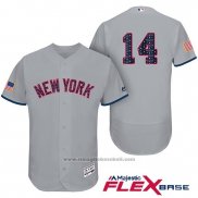 Maglia Baseball Uomo New York Yankees 2017 Stelle e Strisce Starlin Castro Grigio Flex Base