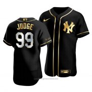 Maglia Baseball Uomo New York Yankees Aaron Judge Golden Edition Autentico Nero