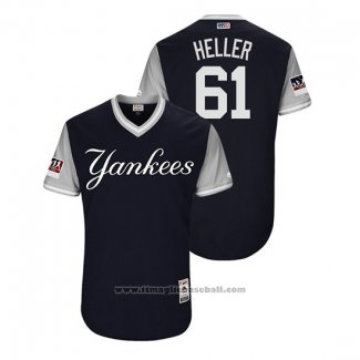 Maglia Baseball Uomo New York Yankees Ben Heller 2018 LLWS Players Weekend Heller Blu