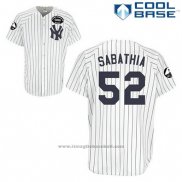 Maglia Baseball Uomo New York Yankees C.c. Sabathia 52 Bianco Gms The Boss Cool Base