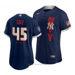 Maglia Baseball Uomo New York Yankees Gerrit Cole 2021 All Star Autentico Blu