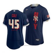 Maglia Baseball Uomo New York Yankees Gerrit Cole 2021 All Star Autentico Blu