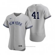Maglia Baseball Uomo New York Yankees Miguel Andujar Autentico 2020 Road Grigio